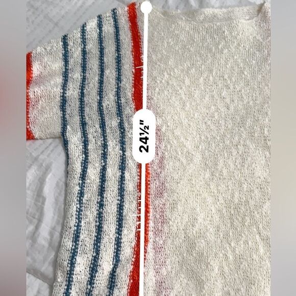 Women’s cream colored striped detail wide sleeve lightweight  sweater- NWOT - Picture 11 of 15